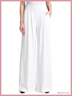 Women's High Waist Wide Leg Palazzo Dressy Work Pants with Pockets